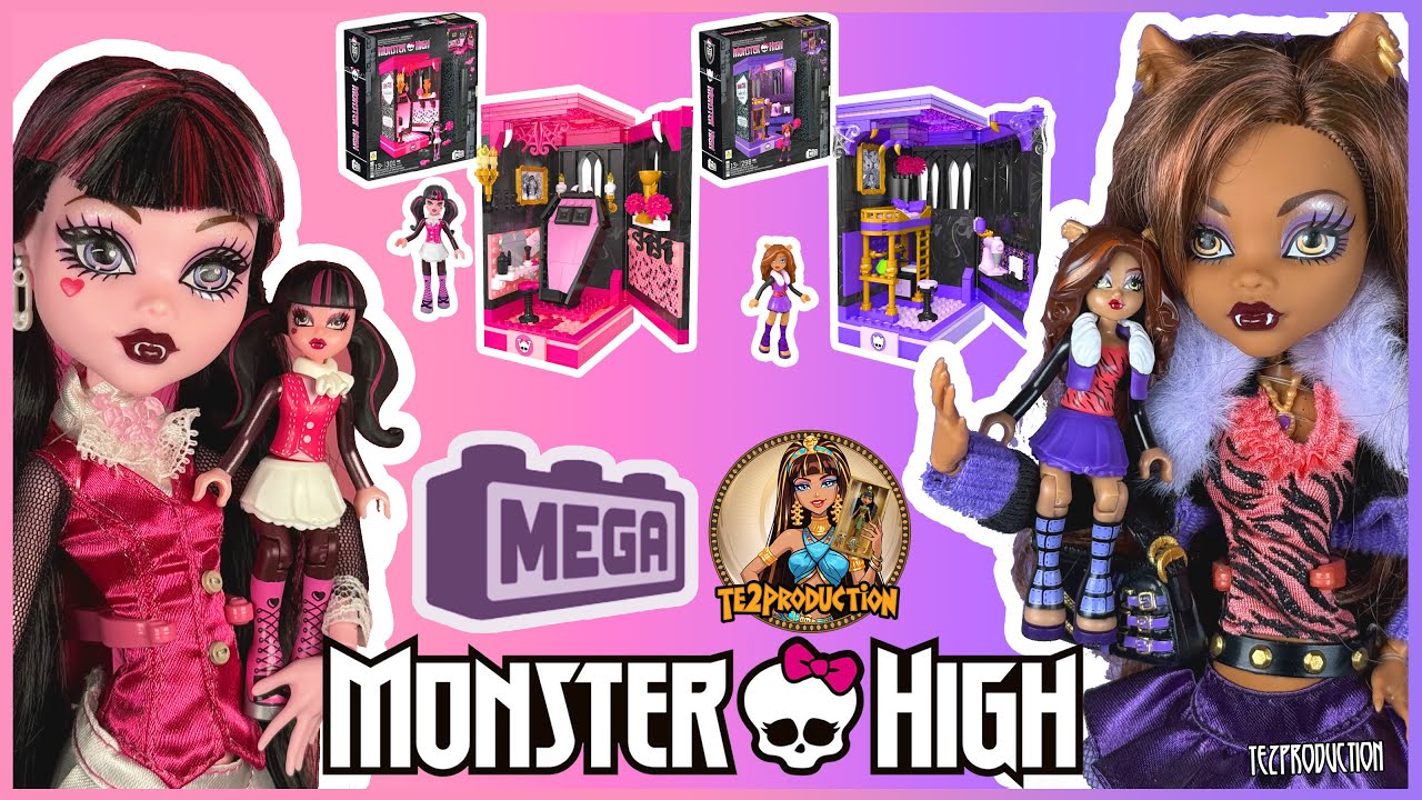 MEGA MONSTER HIGH DRACULAURA'S BOO-K CRYPT & CLAWDEEN'S BOO-K DEN - YouTube