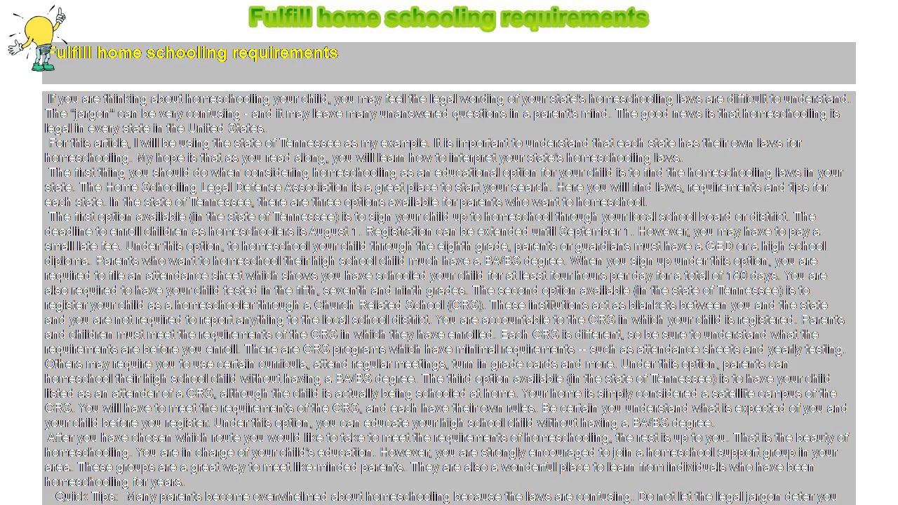 Home Schooling Requirements For California Home Schooling Requirements For California