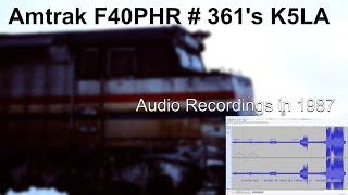 Audio Recordings Amtrak F40Phr 361S K5La In 1987
