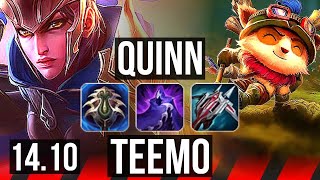 QUINN vs TEEMO (TOP) | 8 solo kills, 48k DMG, Dominating | NA Diamond | 14.10