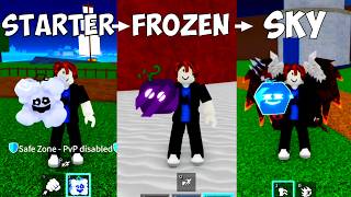 Noob to Pro But I Change Fruit Every Island in Bloxfruits ROblox