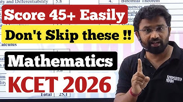 KCET 2026 Mathematics | Important Chapters - Study Plan