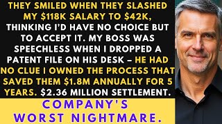Boss Slashed My $118K Salary to $42K—Then I Dropped a PATENT FILE on the Table They'll Never Forget…