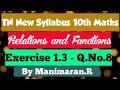 TN New Syllabus 10th Maths | Exercise - 1.3 Q.No.8