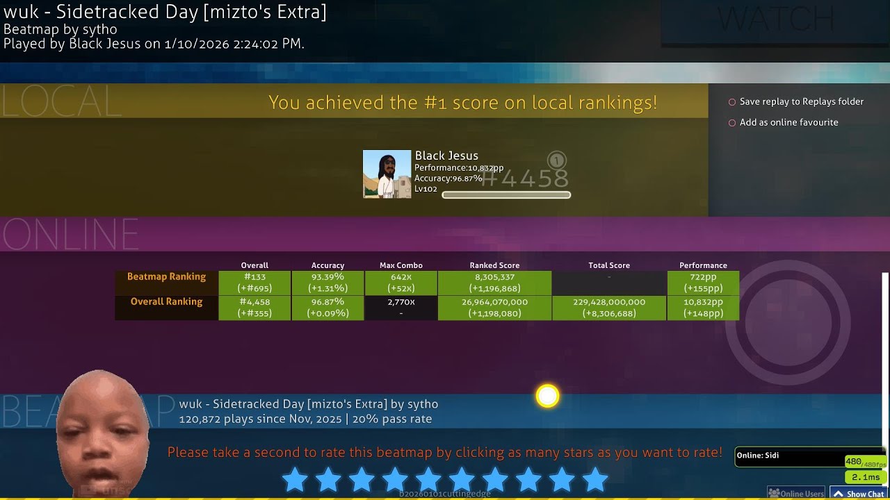 WUK - SIDETRACKED DAY HDDT 93.3% FC - 722PP [FIRST 700PP PLAY]