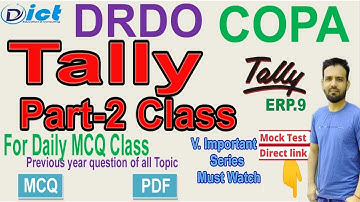 DRDO COPA | Tally Part-2 Class | Imp. Class for drdo copa exam | must watch | Previous year series