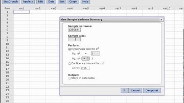 Using StatCrunch to Calculate Confidence Intervals for Standard Deviation and Variance