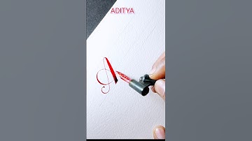ADITYA ✍️♥️ Handlettering ✒️#calligraphy #cursivewriting #satisfying #art #trending #shorts