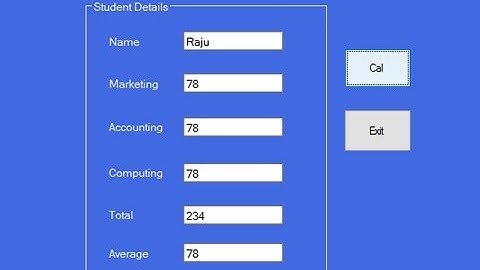 Student marks calculation program in c#