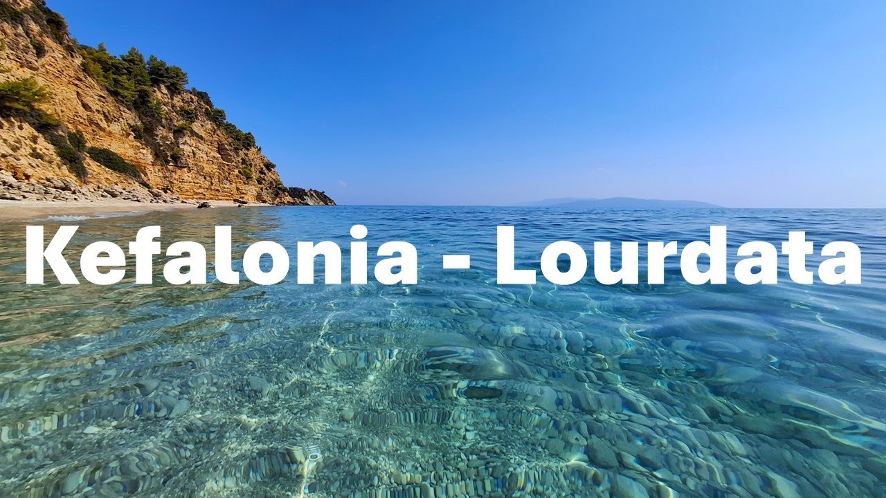 Kefalonia - Lourdata / 4k walking tour / Village and Beach in the afternoon/ Promenade / Lots of Sea