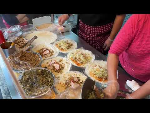 【排隊美食】新埔捷運站必吃 板橋人都知道的 潤餅捲 自由路潤餅 楊媽媽潤餅 『Taiwanese Street Food』