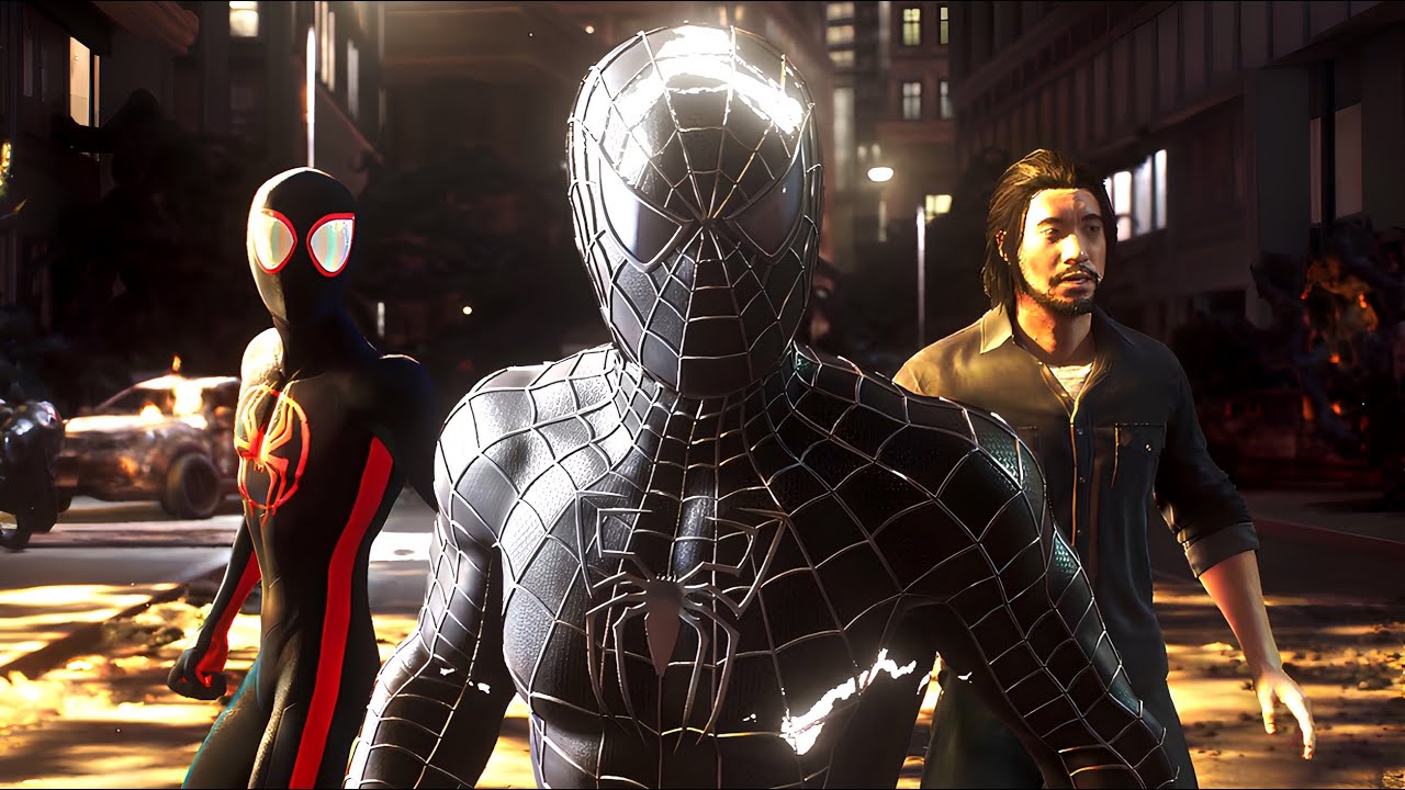 Peter Gets Black Riami Suit Transformation Scene - Marvel’s Spider-Man 2 (New Game +)