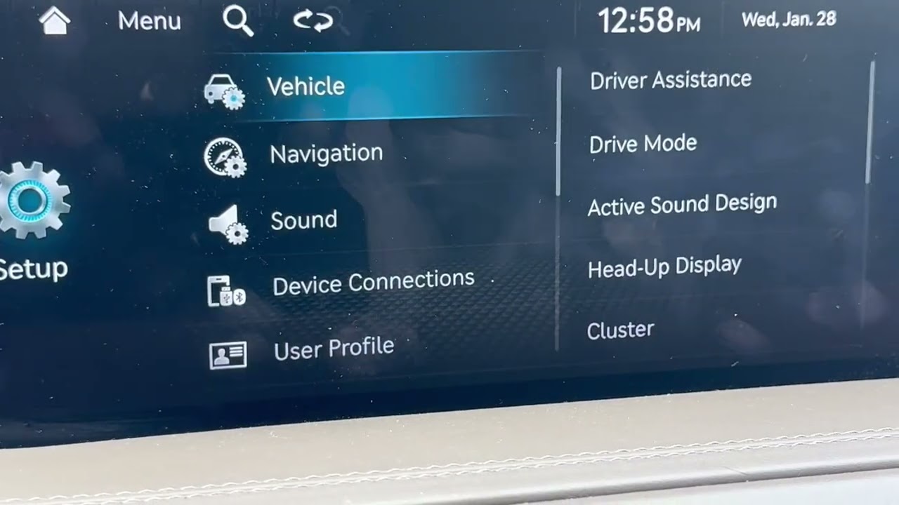 Genesis GV80 | Отключение проекционных фар на лобовом стекле