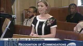 Celine Kennelly being honoured by the city of San Francisco