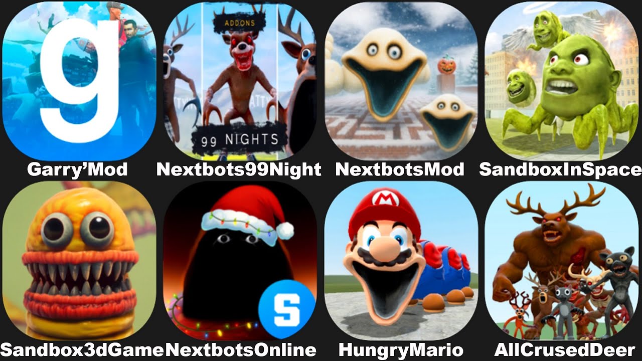HUNGRY WORM in NEXTBOTS IN PLAYGROUND MOD,SANDBOX IN SPACE,NEXTBOT ONLINE,HUNGRY MARIO,CRUSED DEER