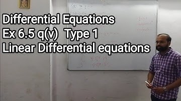 DIFFERENTIAL EQUATIONS CLASS XII  Ex 6.5 LINEAR DIFFERENTIAL EQUATIONS,Maharashtra Board Class 12