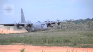 C-130 Hercules Lands on a Dirt Runway