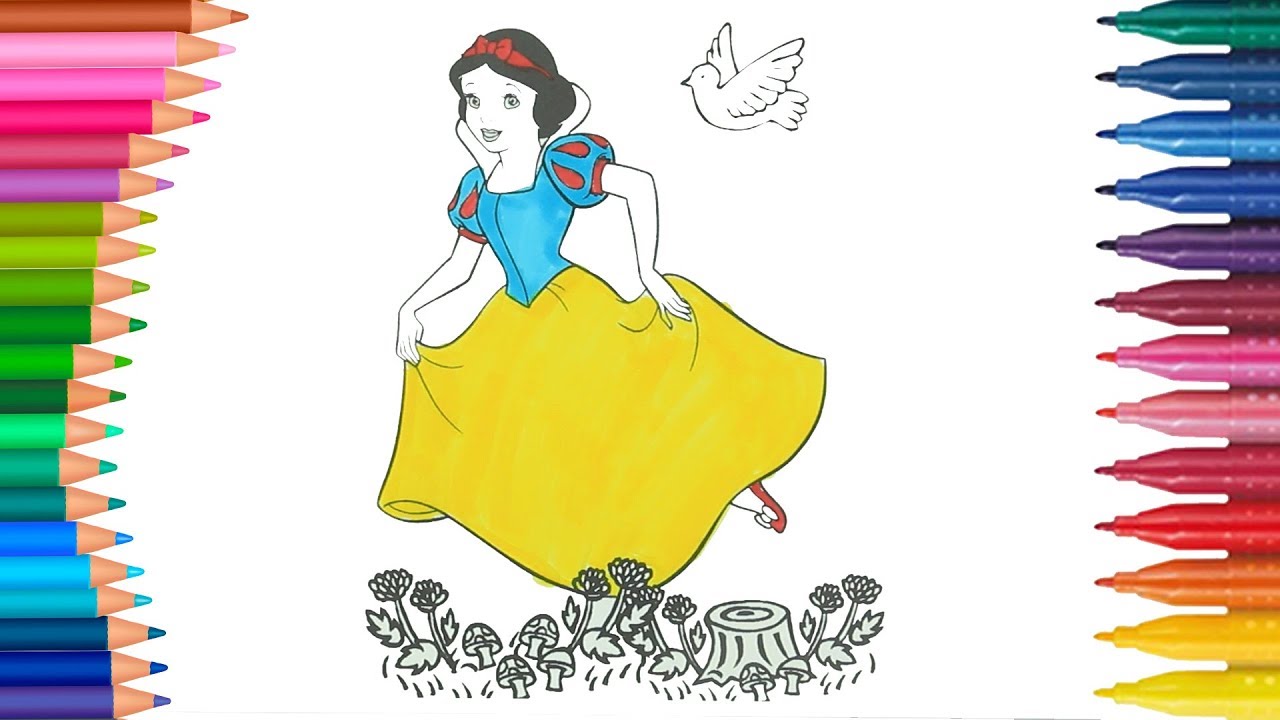 Schneewittchen | Wie zeichnet und färbt | Kleine Hände Malbuch