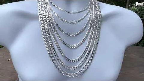 Harlembling Solid 925 Silver Flat Curb Cuban Chains! Lighter and Cheaper Than Regular Miami Cuban