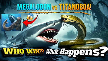 Megalodon vs Titanoboa!😱 What Happens When the Ocean Predator Meets Jungle Killer