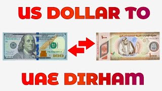 US Dollar To UAE Dirham Exchange Rate Today | Dollar To Dirham | USD To AED | Dirham To Dollar