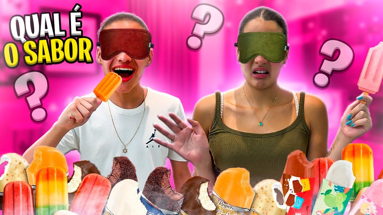 DESAFIO ACERTE O SABOR DO PICOLÉ DE OLHOS VENDADOS !!!