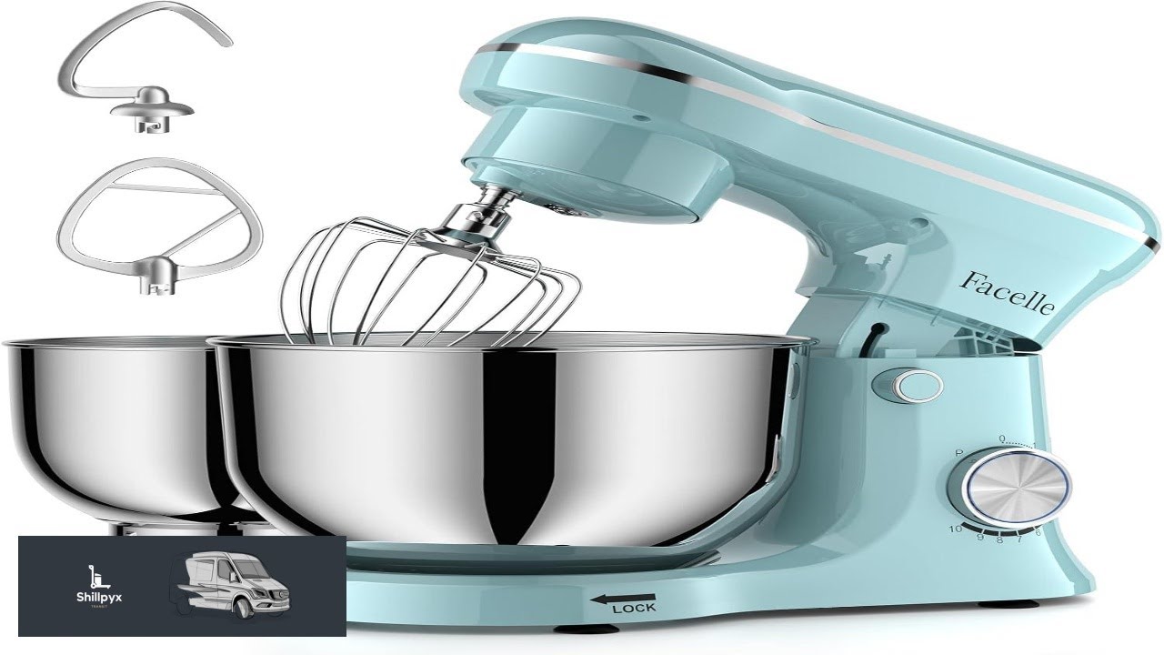 Tilt Head Stand Mixer 5QT+6QT Stainless Steel Two Bowls 10 Speeds Kitchen Electric