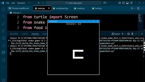 🐍 Classic Snake Game in Python | Turtle Module | 100 Days of Code