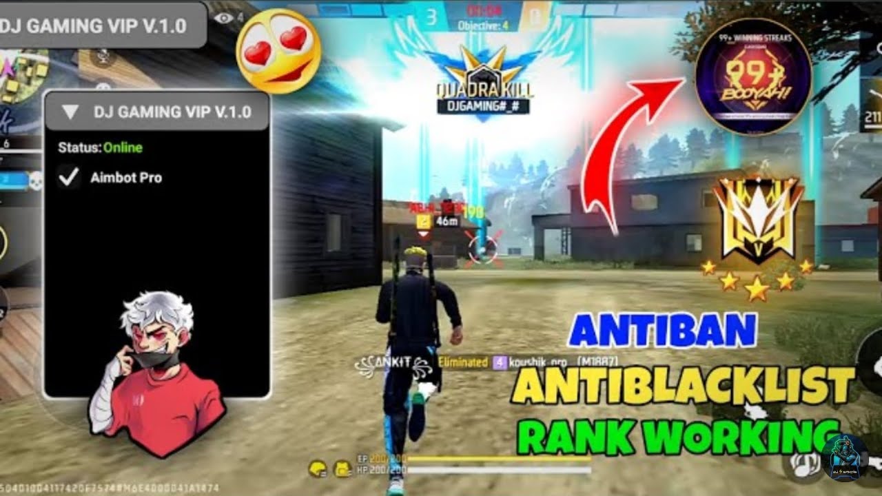 ff hack free fire new Vip injector OB39 Auto Headshot injector rank