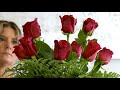 How to arrange roses in a vase (7, 4, 1 method)