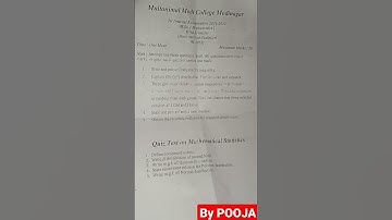 M.Sc 3rd Sem (mathematical statistics) 1st internal, M.M College, Modinagar, CCSU