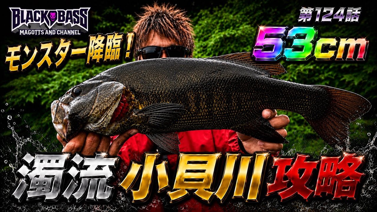 【53cm捕獲】濁流の小貝川でモンスターバス降臨！50アップが2本出た！