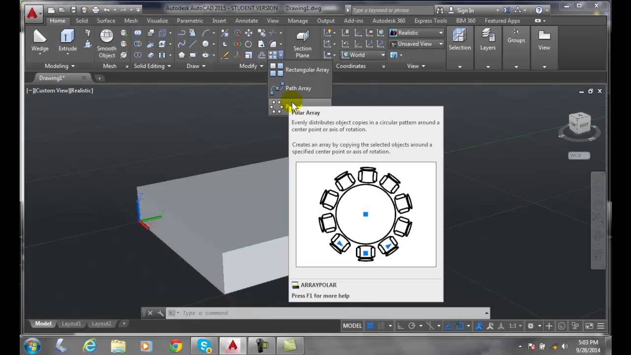 3D Modeling 08-10 Creating 3D Arrays - YouTube
