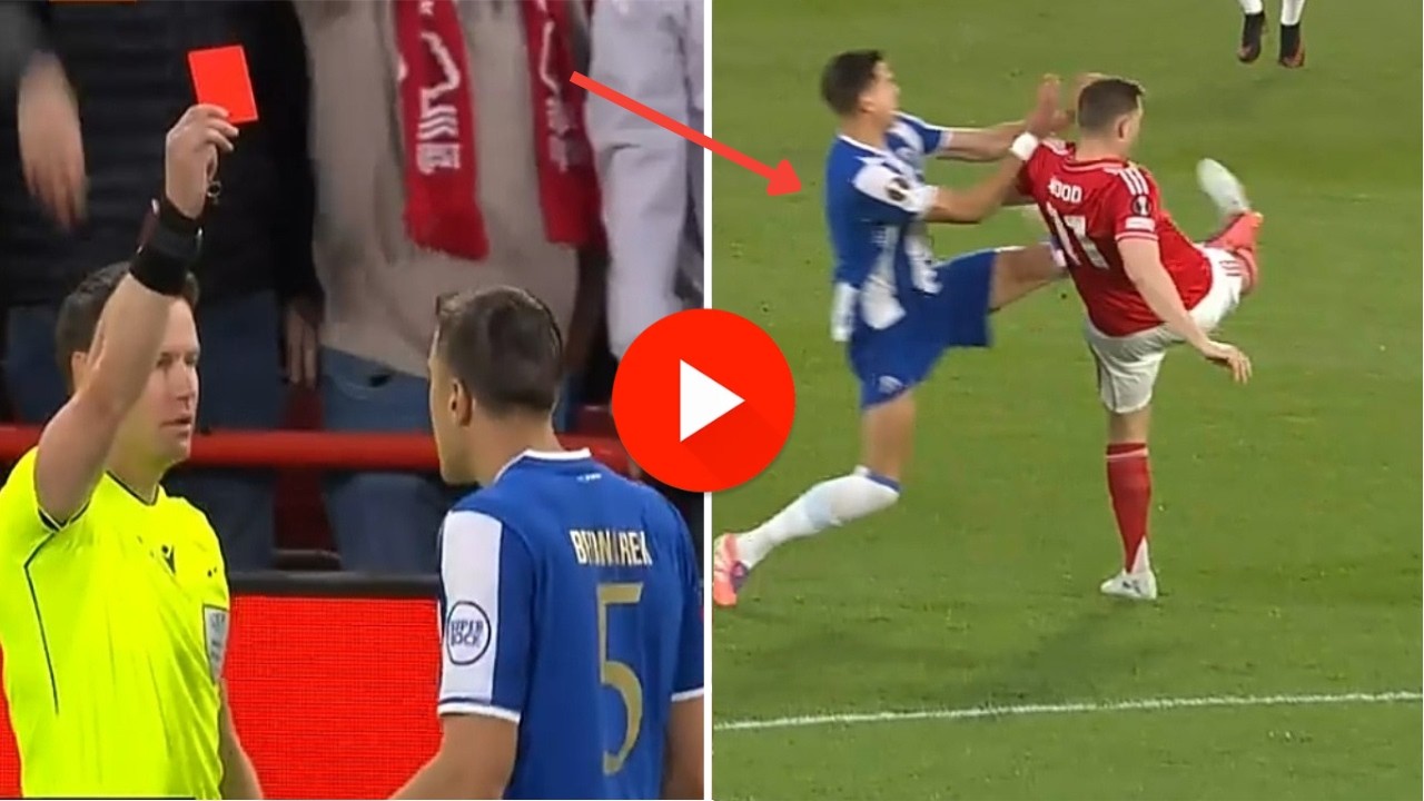 Jan Bednarek Red Card | Strong tackle on Chris Wood injury | Nottingham Forest vs Porto | League 26