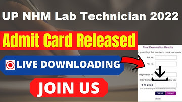 UP NHM Lab Technician 2022 Admit Card (Released) - Download UP NHM Lab Technician 2022 Admit Card