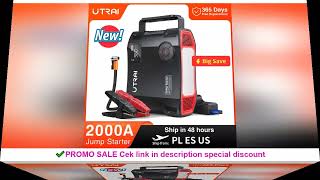 Utrai 4 In 1 2000A Jump Starter Power Bank 16000Mah 150Psi Air Compressor Tire Pump Portable Charger