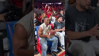 Bijan Robinson &amp; Drake London pulled up to the Hawks playoff game 🤩  #nfl #atlantafalcons #atlanta