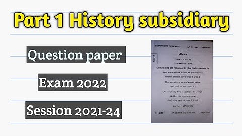 TMBU B.A part 1 history subsidiary | Exam 2022 | Session 2021-24 | #tmbu #historysubsidiary