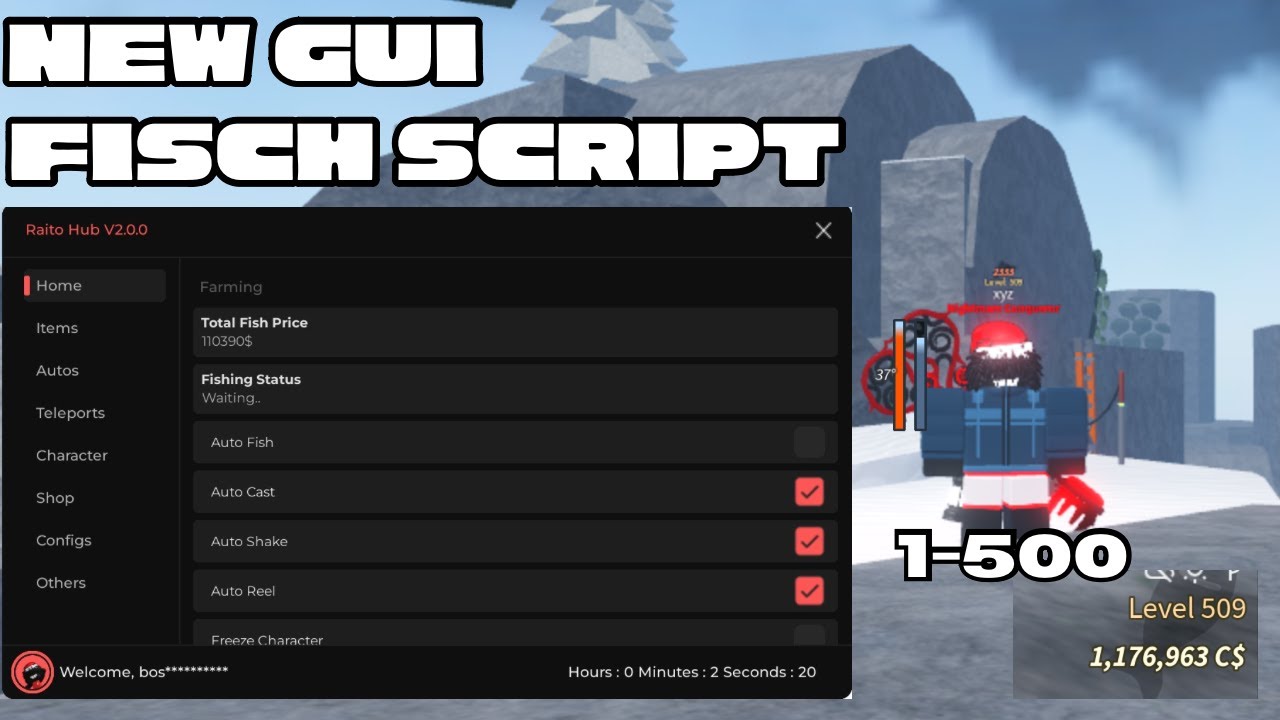 FISCH Script FAST AUTO FARM, OVER 1M CASH, INSTANT CATCH, Auto Sell ...