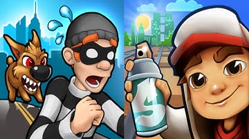 Robbery Bob vs Subway Surfers Gameplay Android,ios Part 133