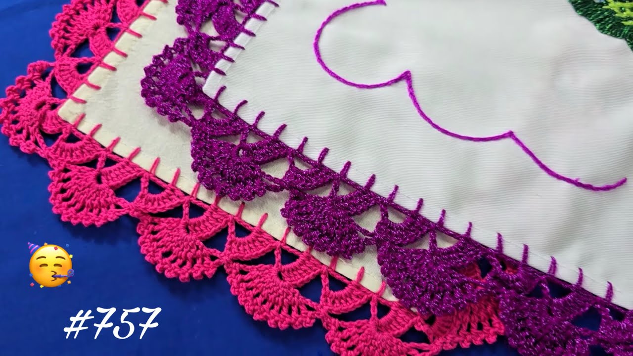 amigas HOY APRENDEREMOS a realizar esta PUNTILLA de 1 SOLA VUELTA🌸🔔 PUNTILLAS FACILES 757