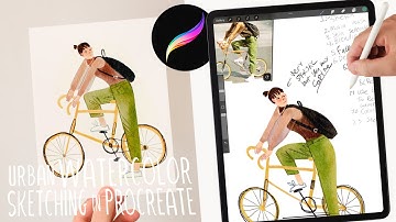 Urban watercolor sketching people in procreate! Cute watercolor illustration tutorial for beginners