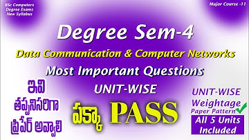 Degree Semester 4 - Data Communication & Computer Networks Important Questions UNIT-WISE Weightage