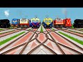 8 Super Fast Express Crossing By Bumpy Branched Railroad Tracks | Indian railways | train simulator 