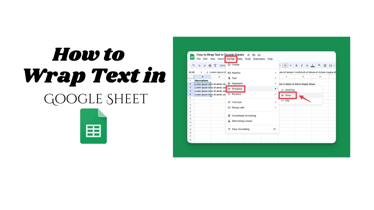 How to Wrap Text in Google Sheets - YouTube