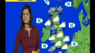 Lucy Verasamy Wearing A Petite Burgundy Victoria Dress By Jeetly On Itvs National Weather