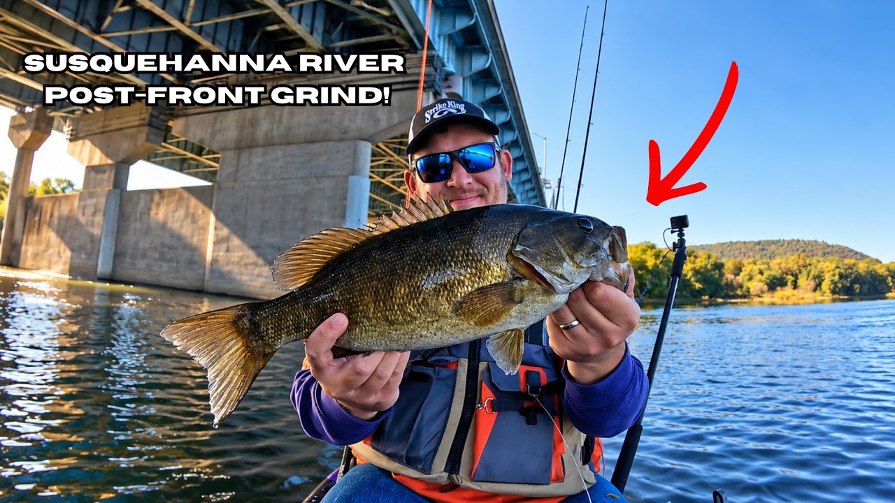 Grinding for Bites After a Cold Front | Susquehanna River Kayak Fishing