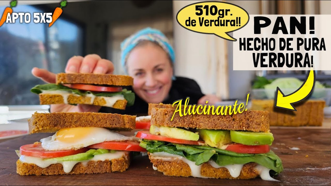 PAN hecho de Pura VERDURA!! Una Locura de RICO!! Para Sandwiches y Tostadas! | 🥕apto 5X5🥕