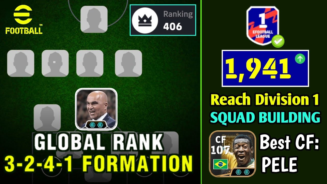 100% Reach Division 1 🔥 GLOBAL RANK 3-2-4-1 Formation Step By Step ...