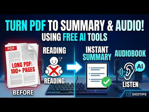 Turn ANY PDF into a Summary & Audio File in 5 Minutes! (100% Free AI Tools)